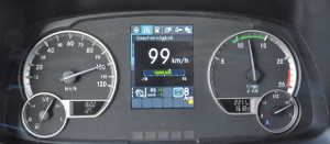 Sollgeschwindigkeit 95 km/h und eine Hysterese